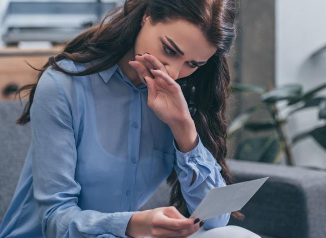 a woman looking worried