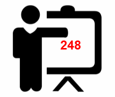 Image of little man pointing to 248 classes held
